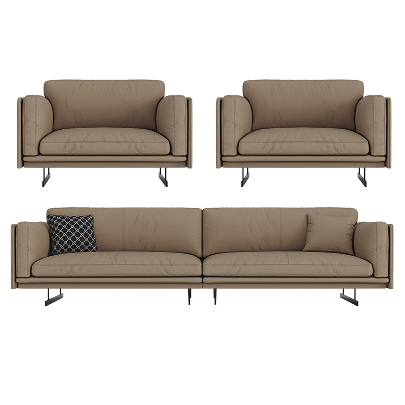 Mid Century Modern Sofa Gray Cushions Settee for Living Room