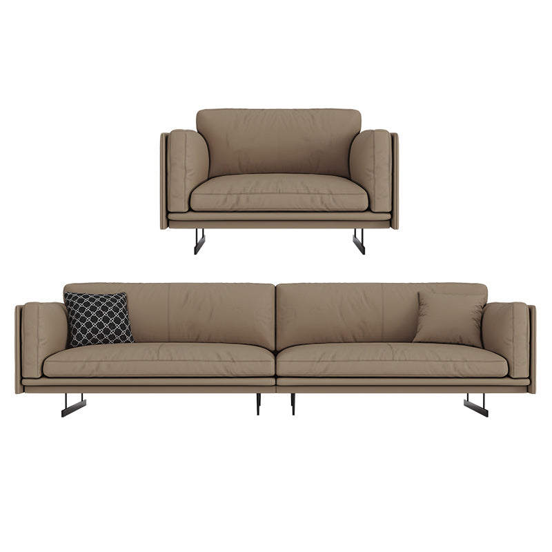 Mid Century Modern Sofa Gray Cushions Settee for Living Room