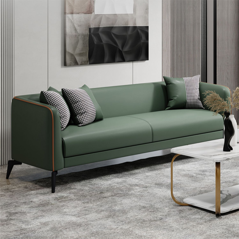 Contemporary Faux Leather Tight Back Tuxedo Arm Living Room Standard Settee