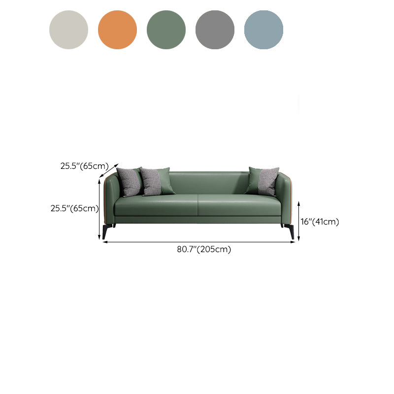 Contemporary Faux Leather Tight Back Tuxedo Arm Living Room Standard Settee