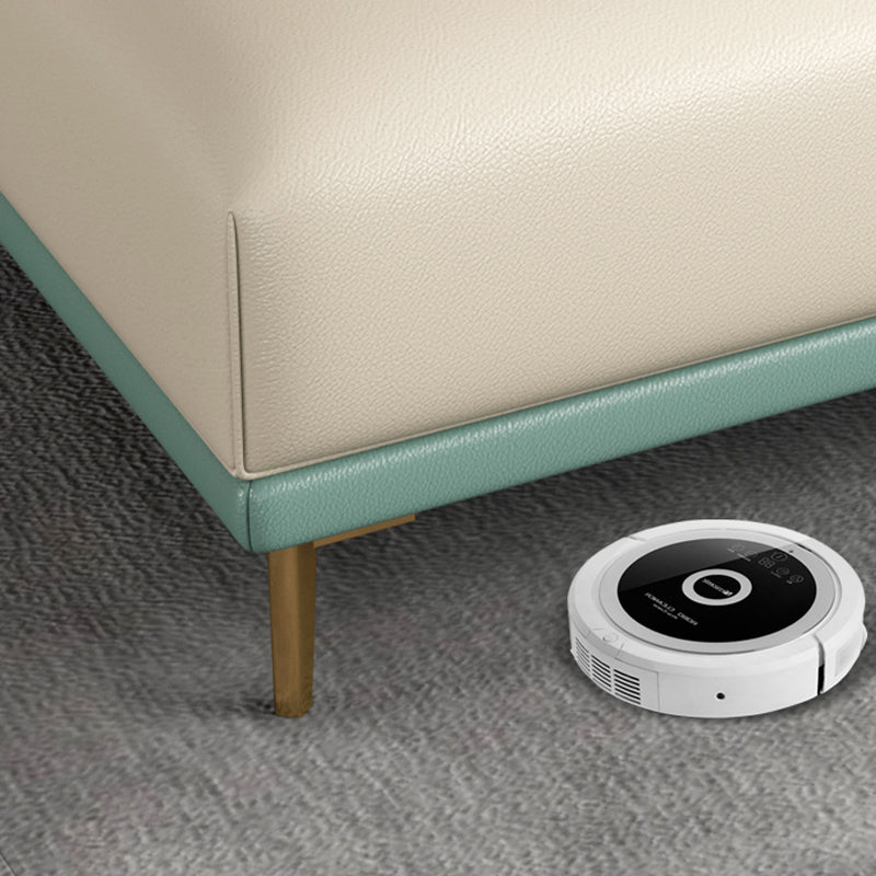 Genuine Leather Sectional Sofa 36.22" High Green Sofa for Living Room