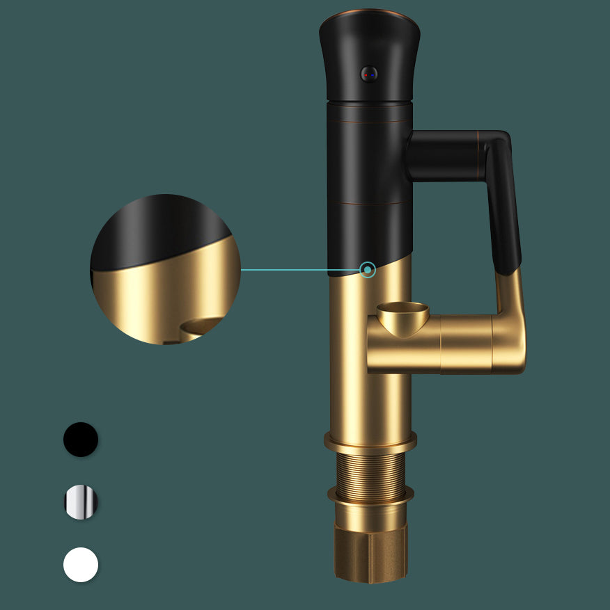 Contemporary Centerset Faucet Lever Handles Single Hole Solid Brass Circular Faucet
