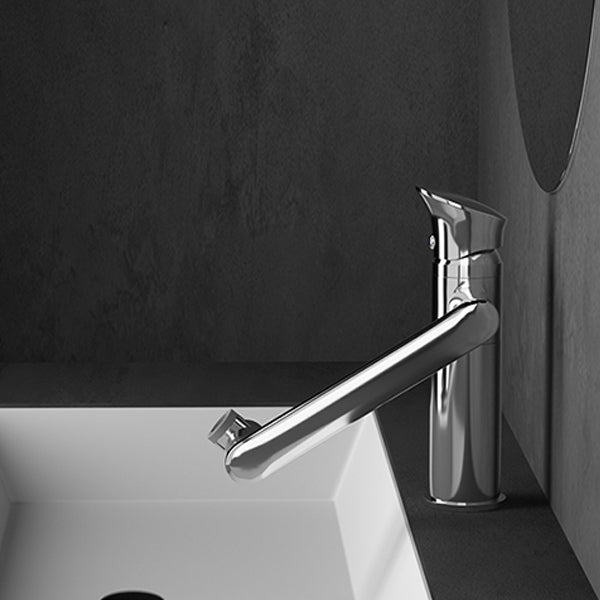 Contemporary Centerset Faucet Lever Handles Single Hole Solid Brass Circular Faucet