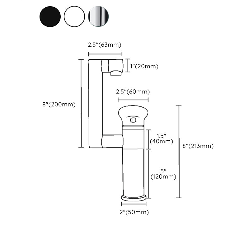 Contemporary Centerset Faucet Lever Handles Single Hole Solid Brass Circular Faucet