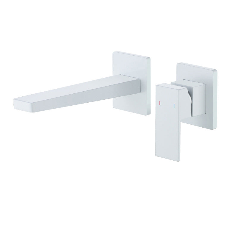 Lever Handle Wall Mounted Bathroom Faucet Modern Faucet with Hot and Cold Indication