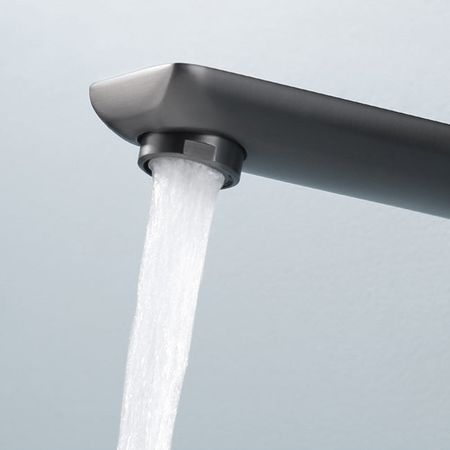 Lever Handle Wall Mounted Bathroom Faucet Modern Faucet with Hot and Cold Indication