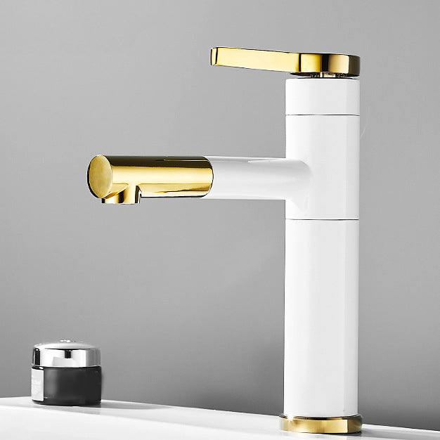 Lever Handle Faucet Glam Style Swivel Spout Faucet for Bathroom