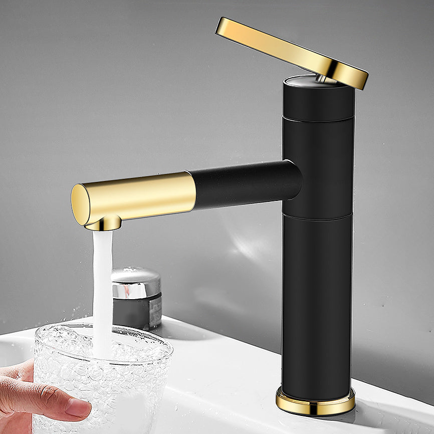 Lever Handle Faucet Glam Style Swivel Spout Faucet for Bathroom