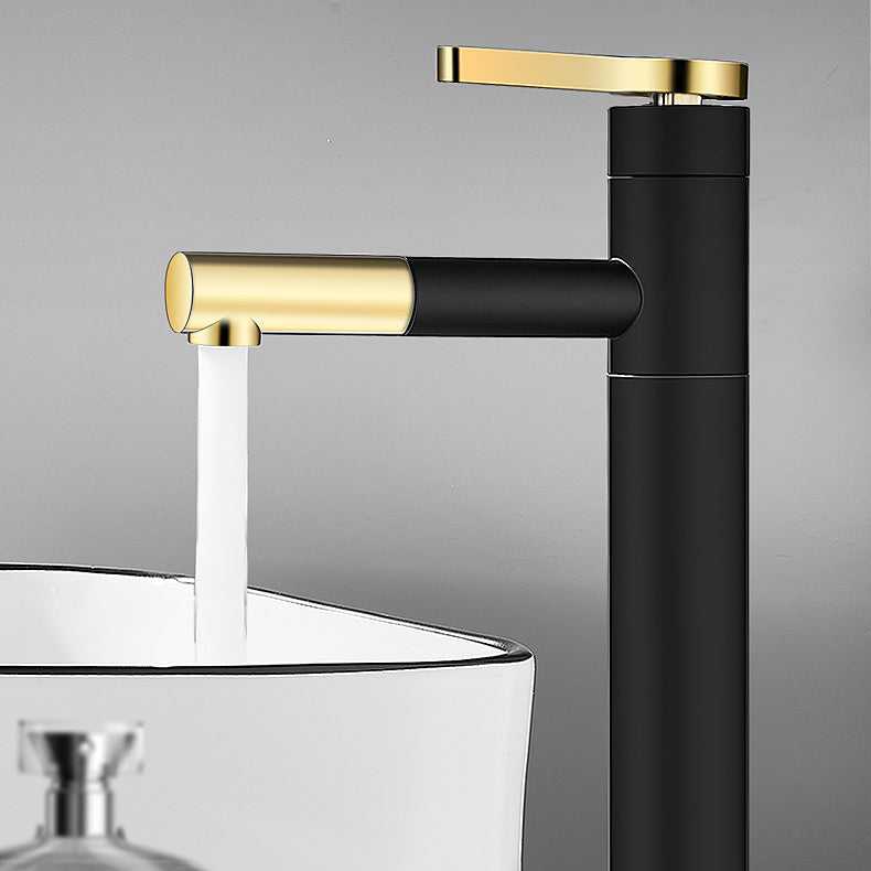 Lever Handle Faucet Glam Style Swivel Spout Faucet for Bathroom