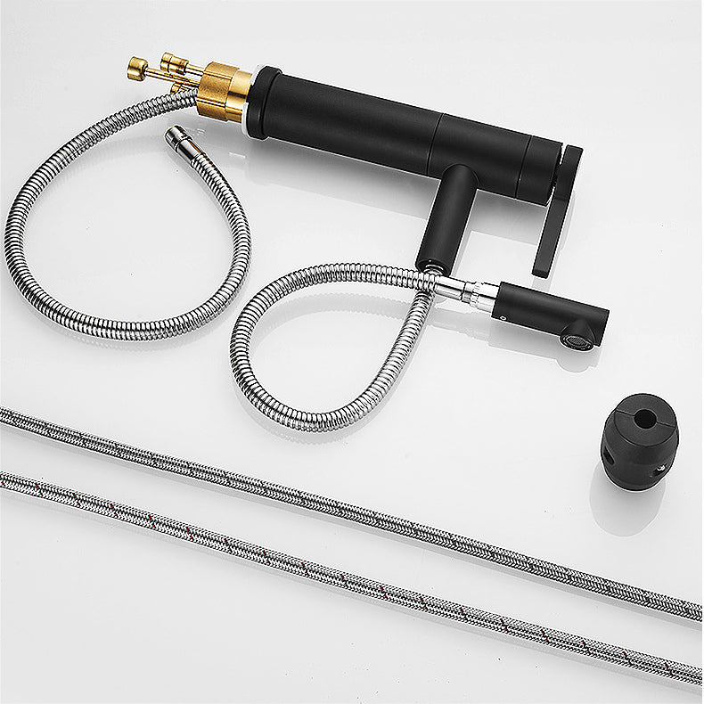 Lever Handle Faucet Glam Style Swivel Spout Faucet for Bathroom