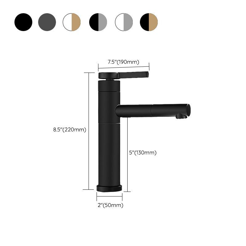 Lever Handle Faucet Glam Style Swivel Spout Faucet for Bathroom