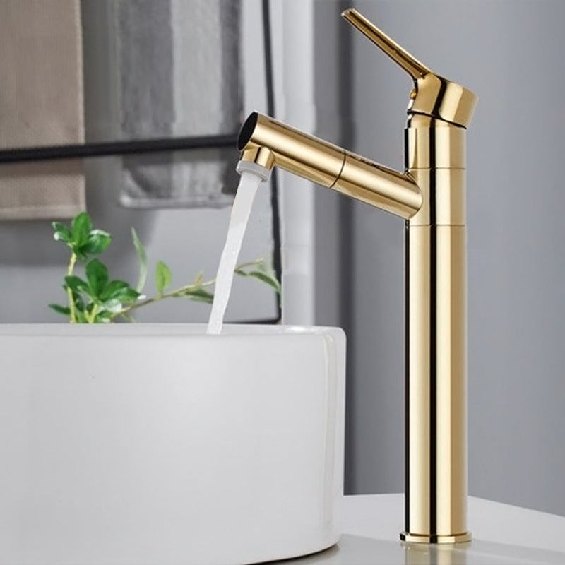 Swivel Spout Basin Faucet Pull-out Luxury Vanity Sink Faucet Circular Brass Faucet