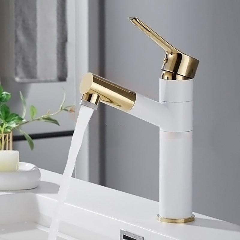 Swivel Spout Basin Faucet Pull-out Luxury Vanity Sink Faucet Circular Brass Faucet