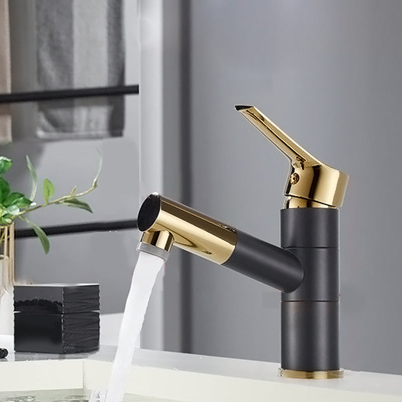 Swivel Spout Basin Faucet Pull-out Luxury Vanity Sink Faucet Circular Brass Faucet