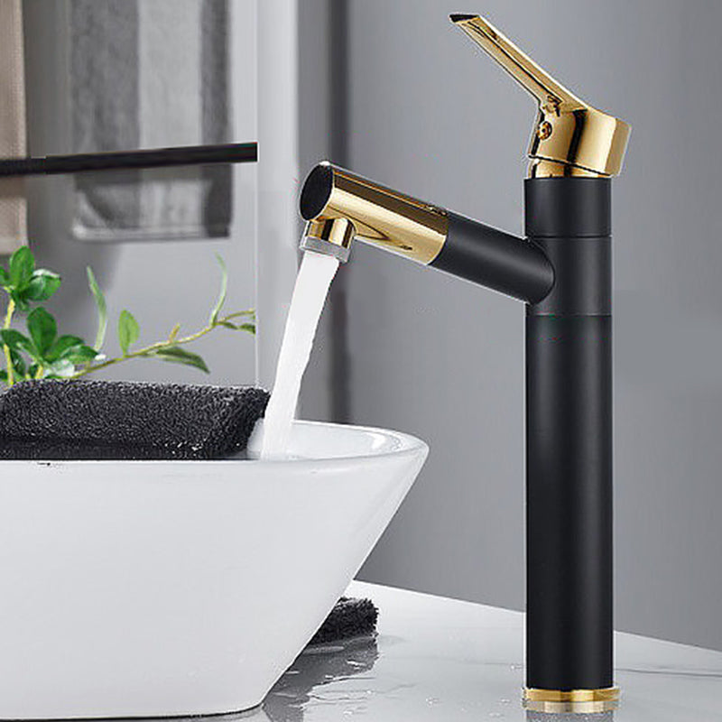 Swivel Spout Basin Faucet Pull-out Luxury Vanity Sink Faucet Circular Brass Faucet