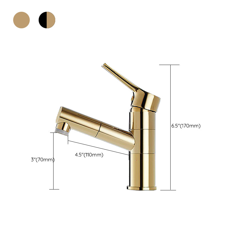Swivel Spout Basin Faucet Pull-out Luxury Vanity Sink Faucet Circular Brass Faucet