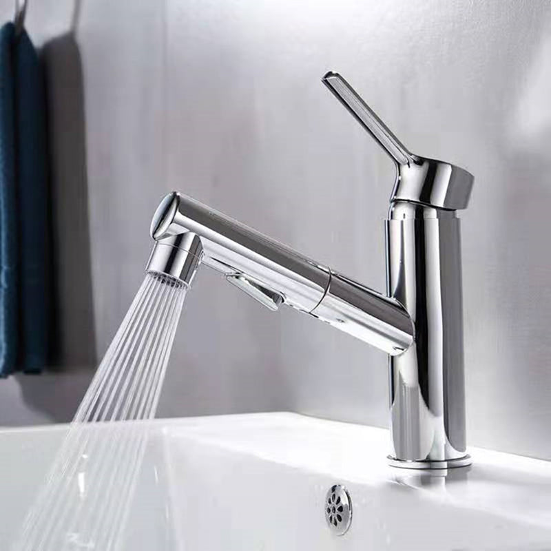 Contemporary Sink Faucet Pure Color Low Arc Vessel Sink Faucet for Bathroom