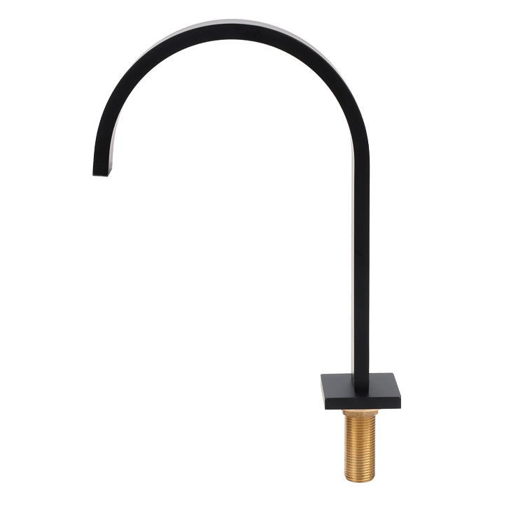 Modern 3 Holes Faucet Solid Color Knob Handle Gooseneck Widespread Faucets for Bathroom
