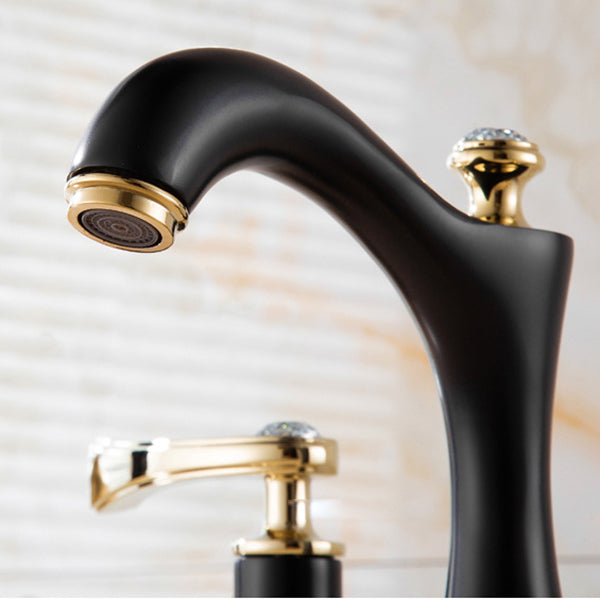 Modern Vessel Faucet Brass 2 Handles Low Arc Vessel Faucet for Home