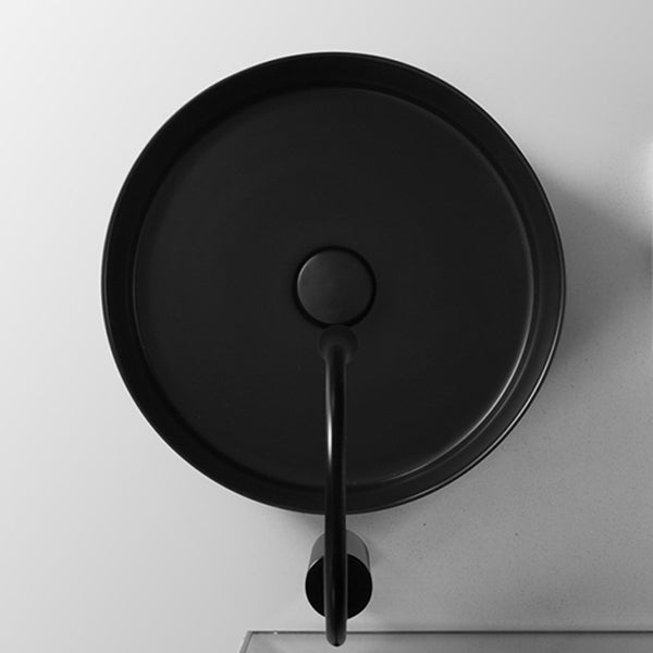 Modern Vessel Sink Round Porcelain with Basin Vessel Lavatory Sink without Faucet