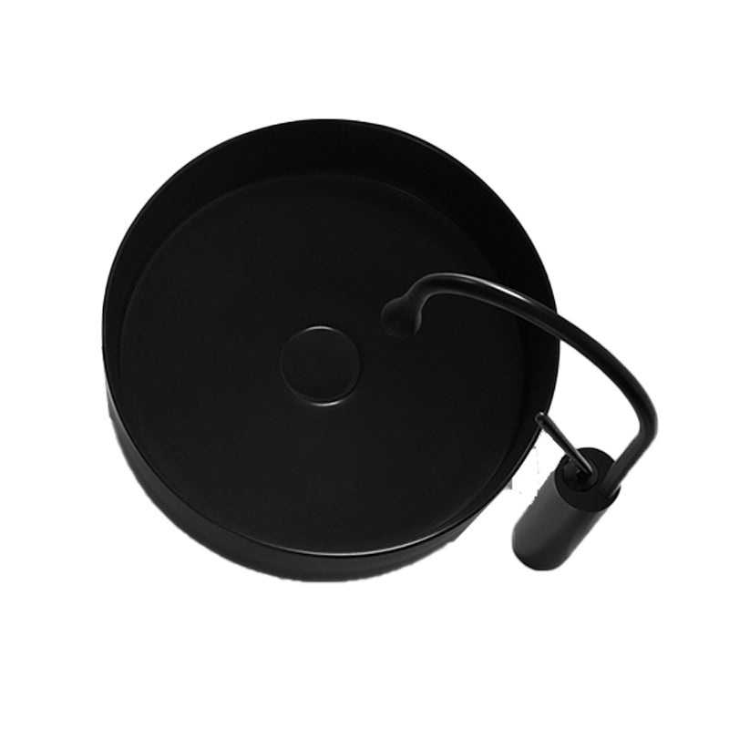 Modern Vessel Sink Round Porcelain with Basin Vessel Lavatory Sink without Faucet