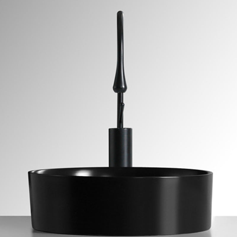 Modern Vessel Sink Round Porcelain with Basin Vessel Lavatory Sink without Faucet