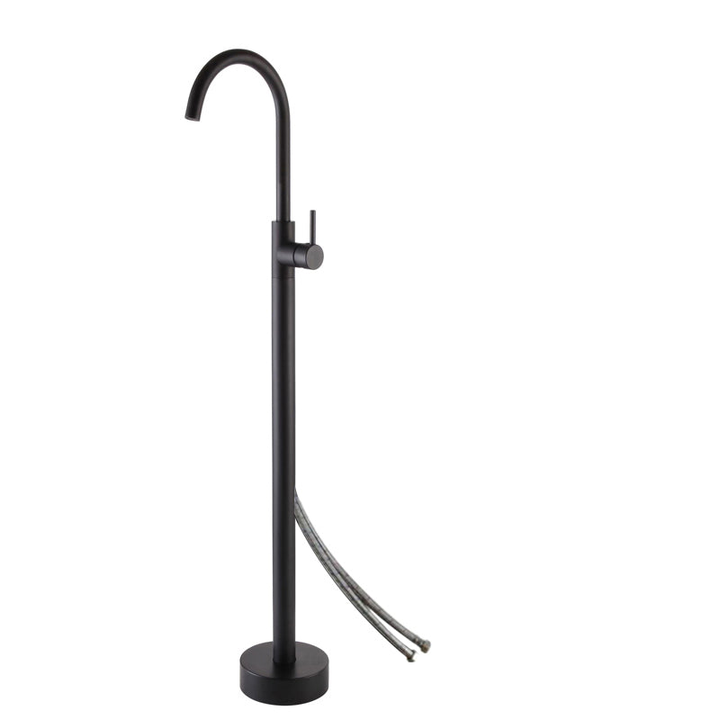 Brass Freestanding Tub Filler Floor Mounted Tub Filler with Handles