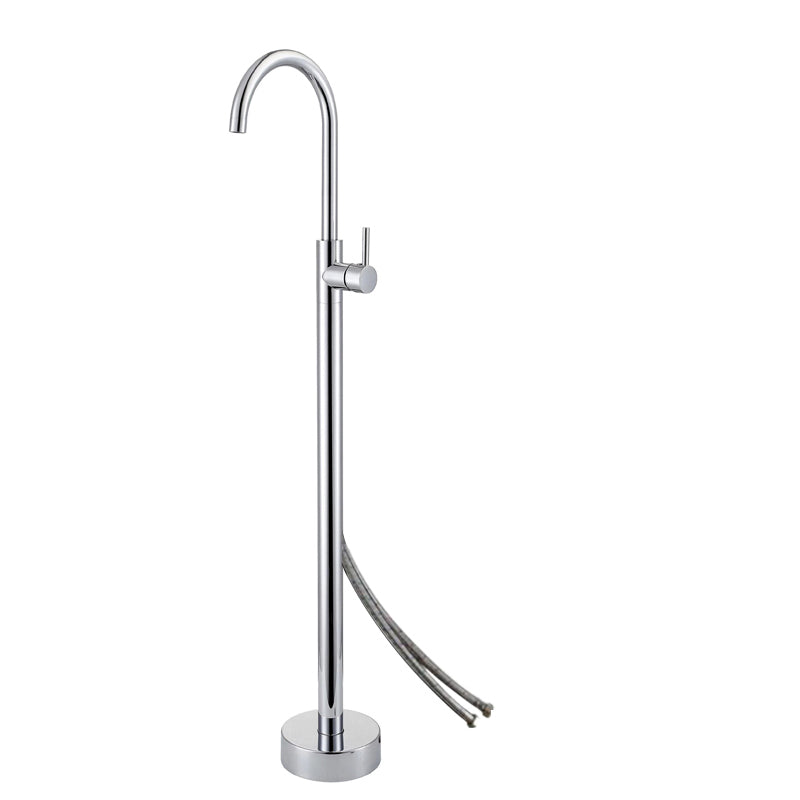 Brass Freestanding Tub Filler Floor Mounted Tub Filler with Handles