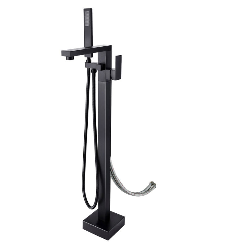 Brass Freestanding Tub Filler Floor Mounted Tub Filler with Handles