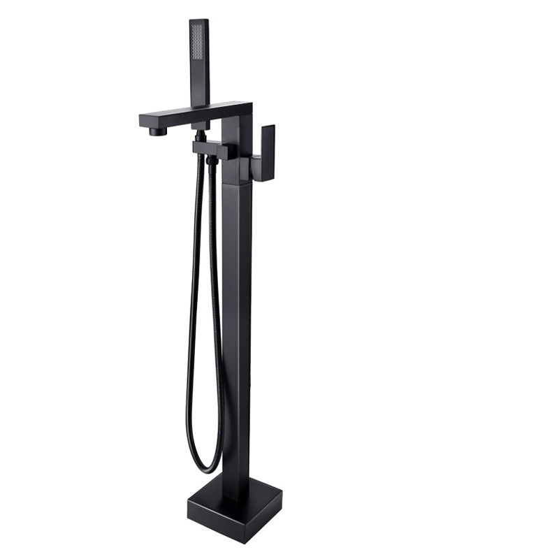 Brass Freestanding Tub Filler Floor Mounted Tub Filler with Handles