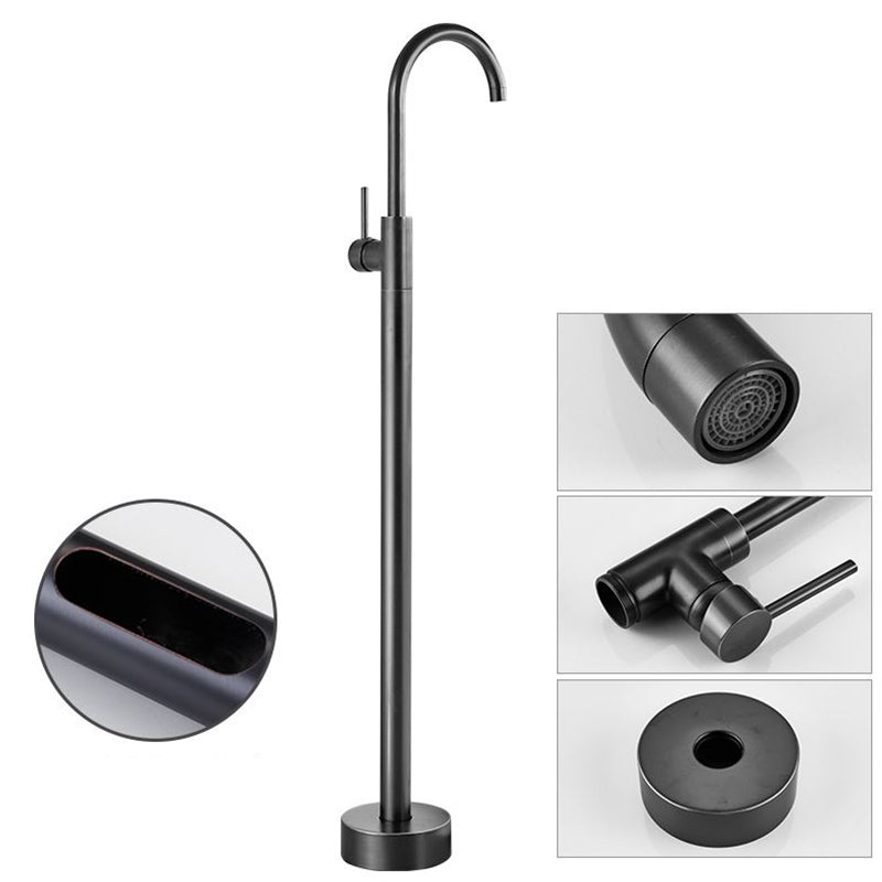 Tub Filler Lever Handle Freestanding Brass High Arc Handshower Traditional Tub Filler