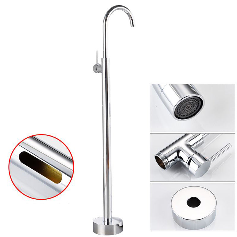 Tub Filler Lever Handle Freestanding Brass High Arc Handshower Traditional Tub Filler