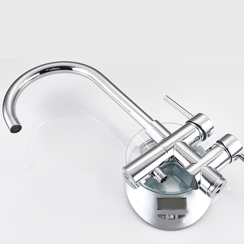 Tub Filler Lever Handle Freestanding Brass High Arc Handshower Traditional Tub Filler