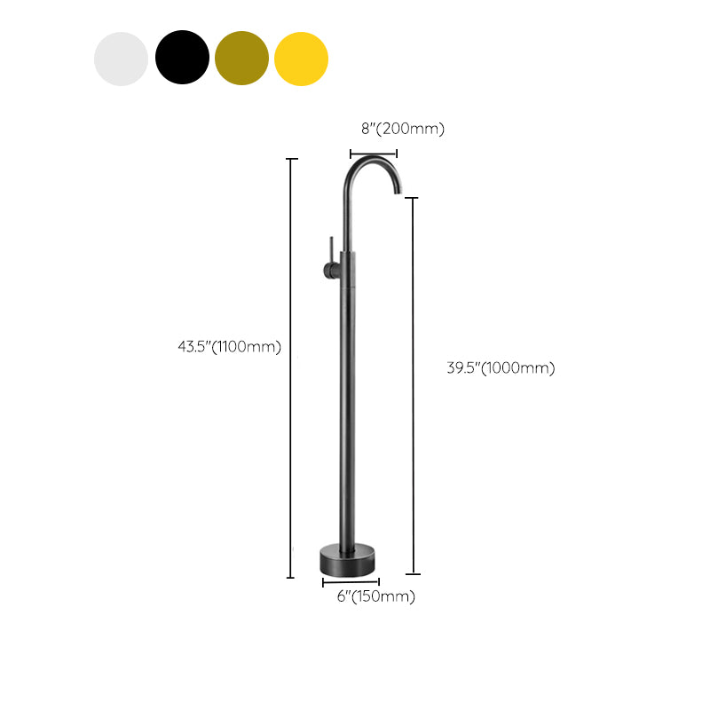 Tub Filler Lever Handle Freestanding Brass High Arc Handshower Traditional Tub Filler