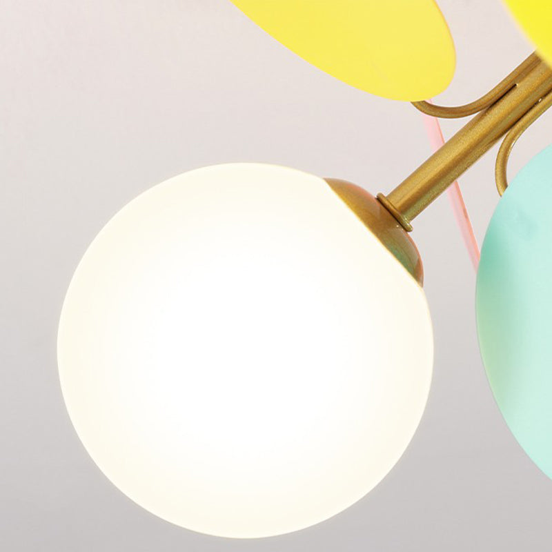 Macaron Style Sputnik Shape Flush Mount Glass Ceiling Light for Bedroom