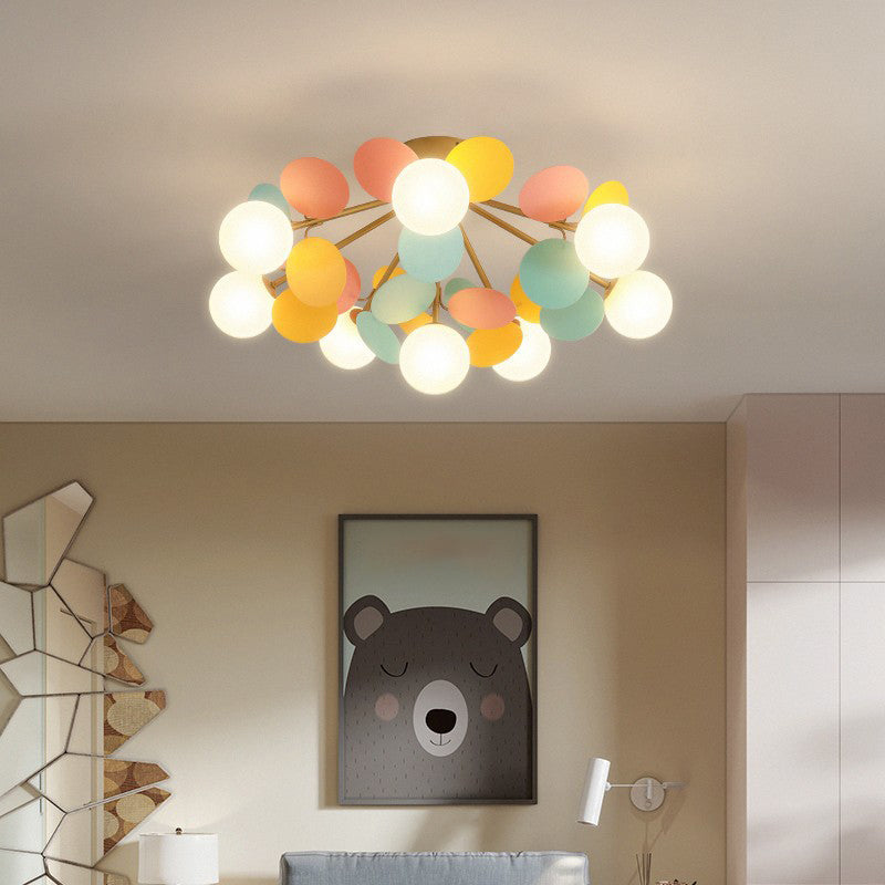 Macaron Style Sputnik Shape Flush Mount Glass Ceiling Light for Bedroom