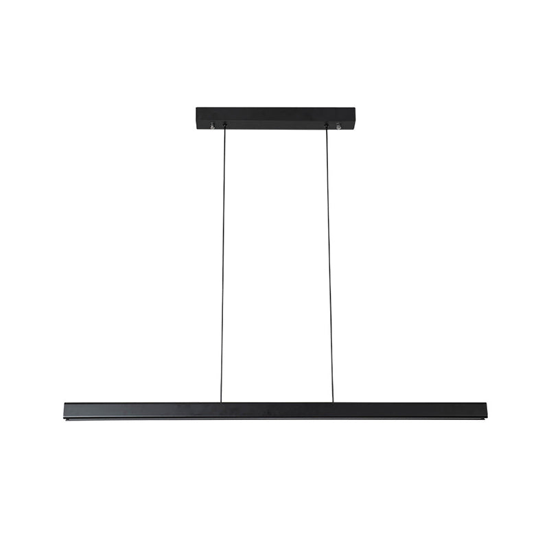 Simple Shape Hanging Island Light Modern Chandelier Light Fixture in Black for Dining Room