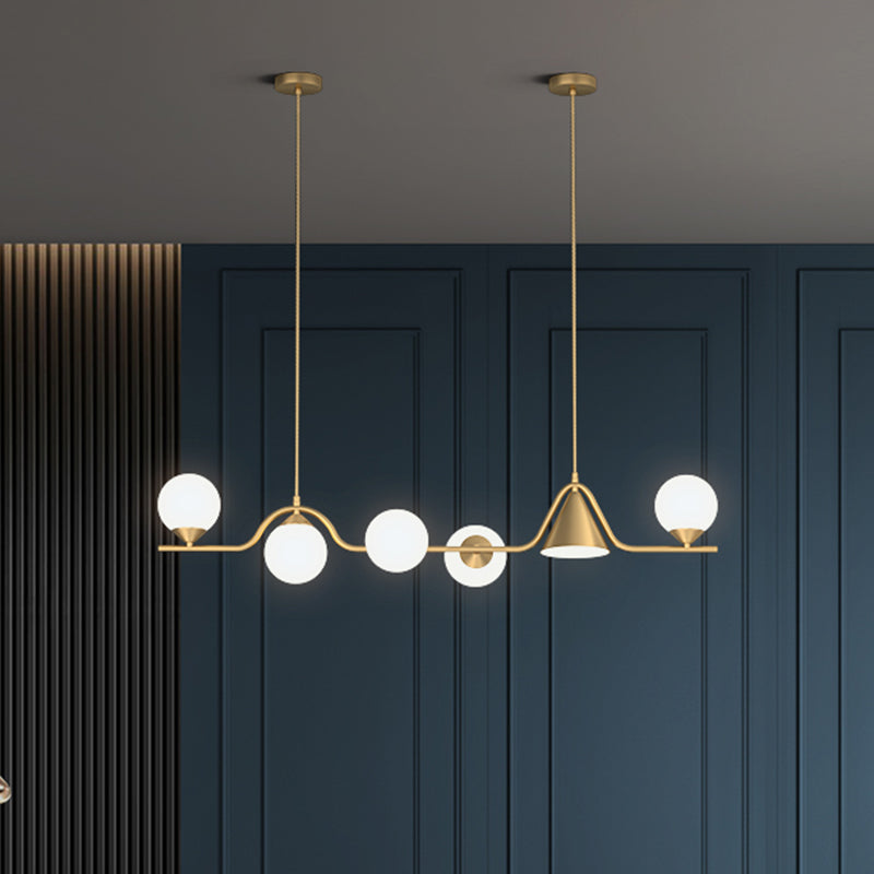 Modern Style Globe Shape Island Pendants Metal Pendant Lights for Dining Room