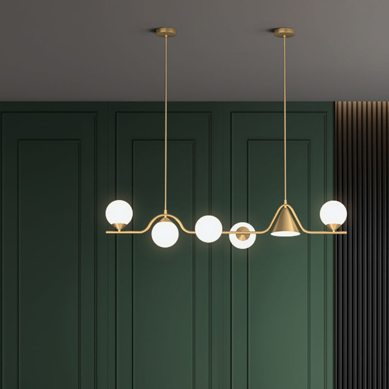 Modern Style Globe Shape Island Pendants Metal Pendant Lights for Dining Room