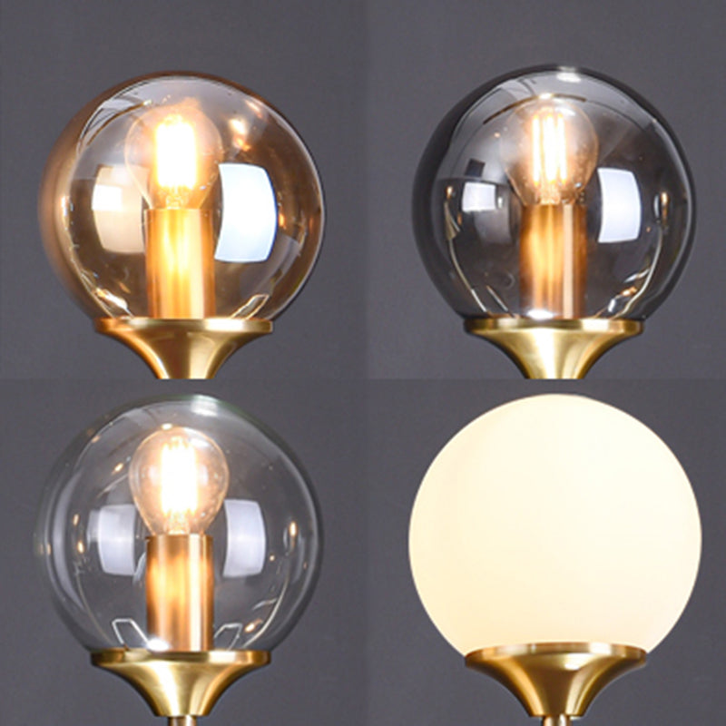 Modern Style Globe Shape Island Pendants 6 Lights Glass Pendant Lights for Dining Room