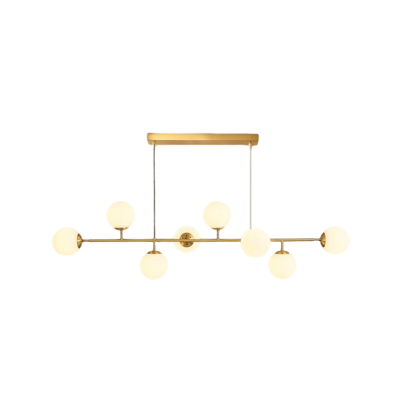Modern Style Ball Shape Island Pendants Glass Pendant Lights in Gold for Dining Room