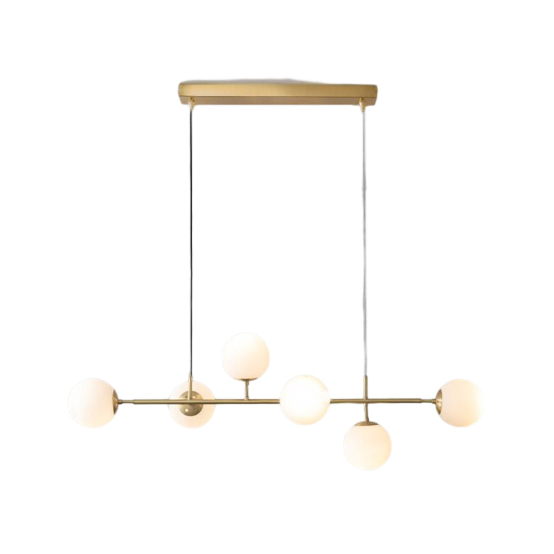 Modern Style Ball Shape Island Pendants Glass Pendant Lights in Gold for Dining Room