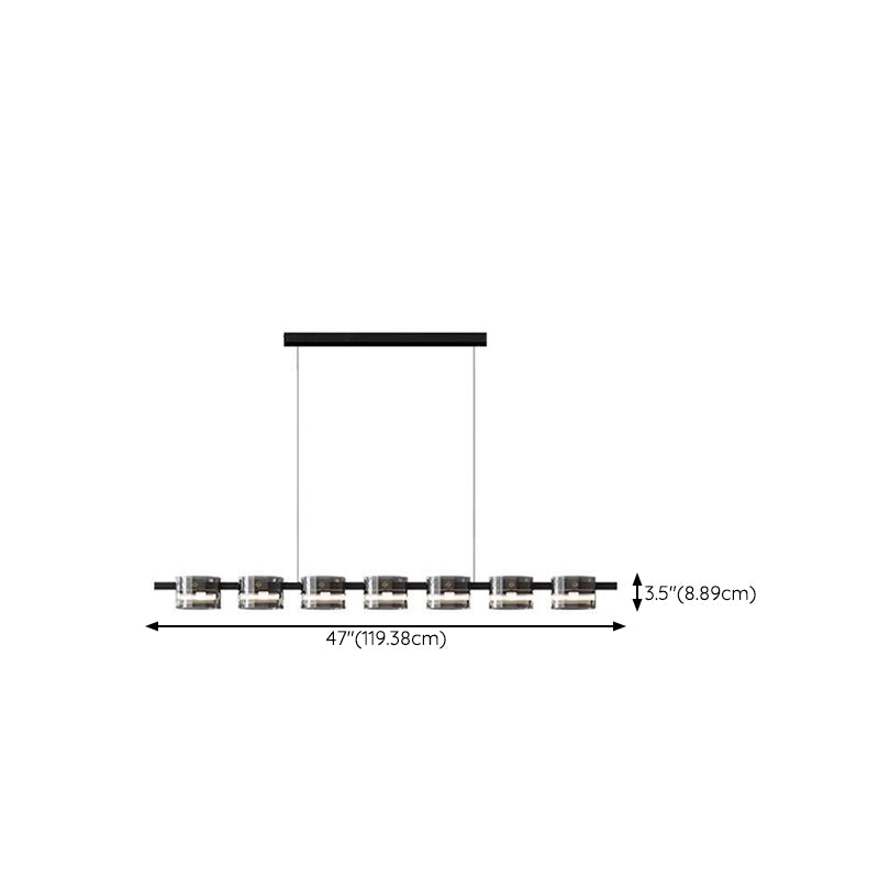 1 Light Chandelier Lighting Fixtures Modern Glass Hanging Lamp Kit in Black