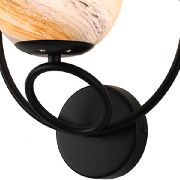 Black/Golden Metal Wall Light Modern Globe Lighting for Foyer