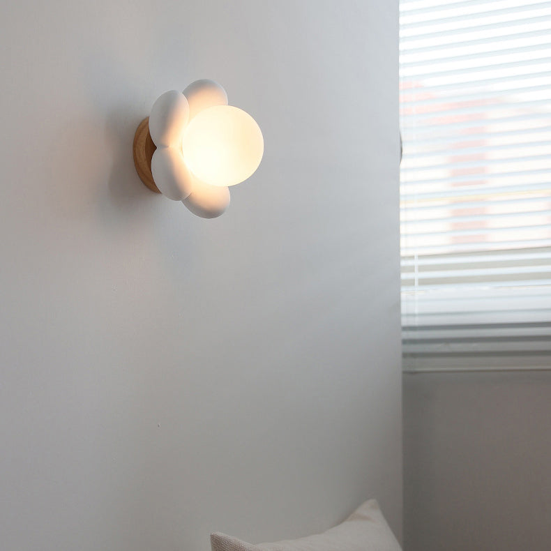 White/Pink Wood Lighting Modernism Wall Light for Foyer Home