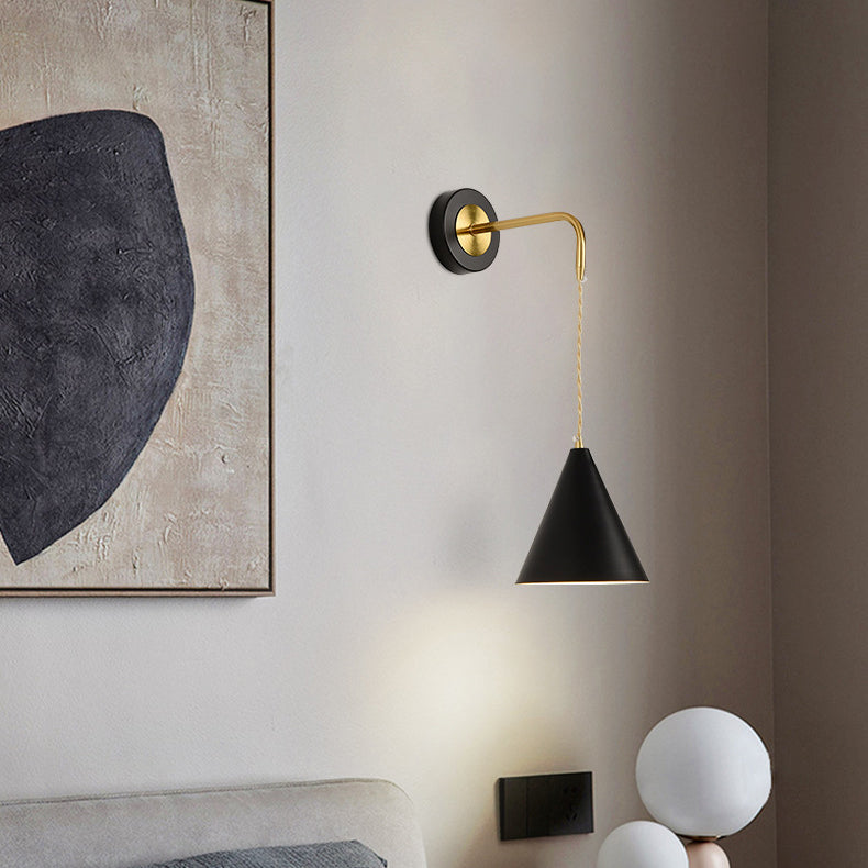 Contemporary Metal Wall Light Black/White Lighting for Living Room