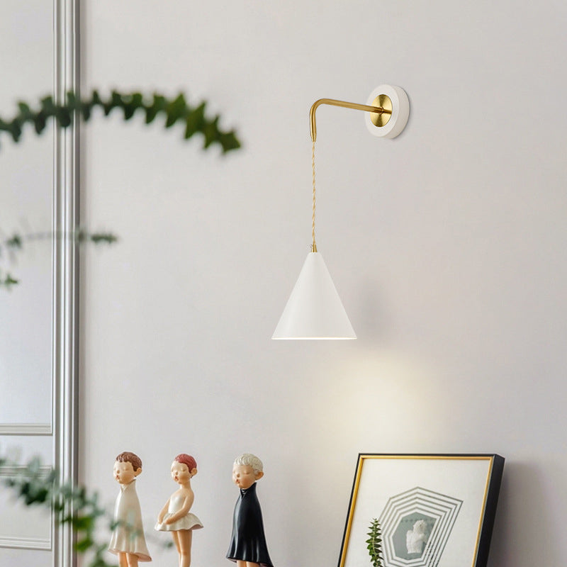 Contemporary Metal Wall Light Black/White Lighting for Living Room