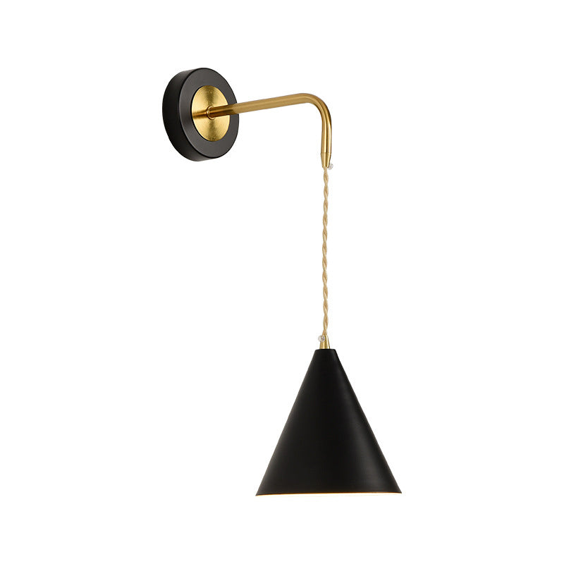 Contemporary Metal Wall Light Black/White Lighting for Living Room