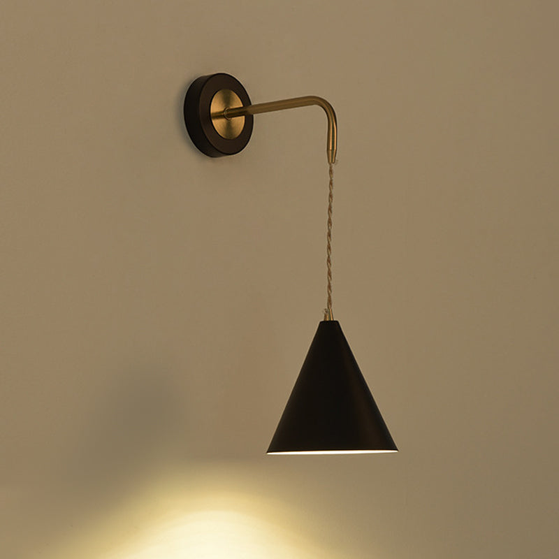 Contemporary Metal Wall Light Black/White Lighting for Living Room