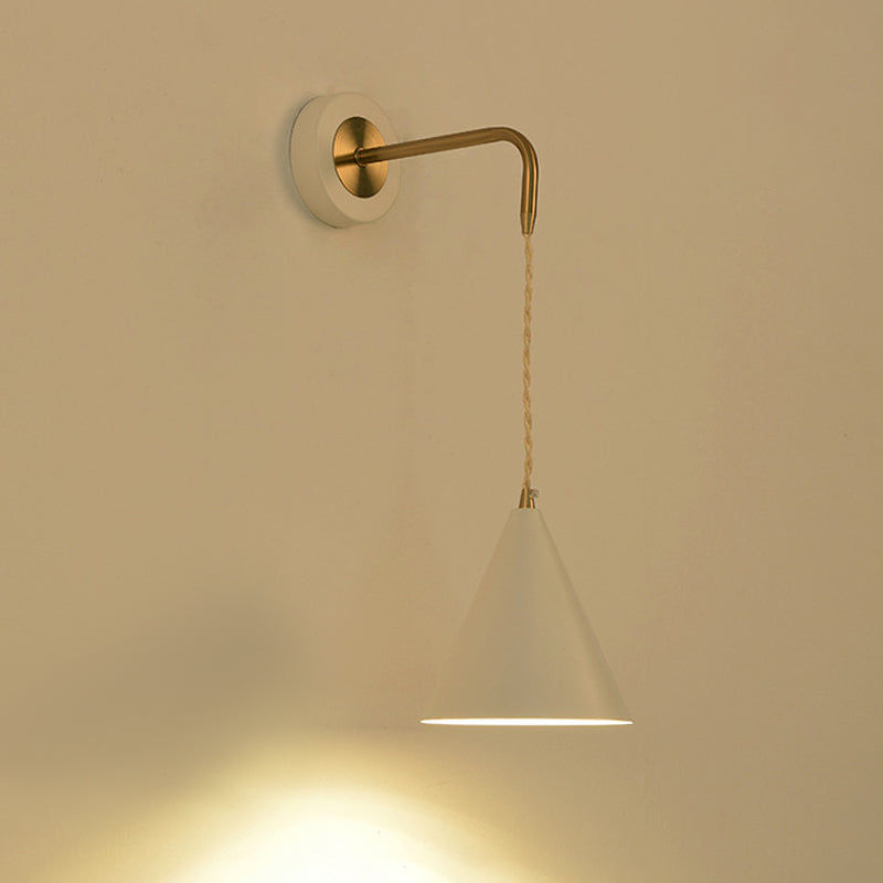 Contemporary Metal Wall Light Black/White Lighting for Living Room